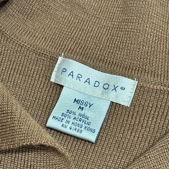 Vtg Paradox Wool Sleeveless Cardigan Sweater Old Money Quiet Luxury Minimalist - Picture 5 of 8